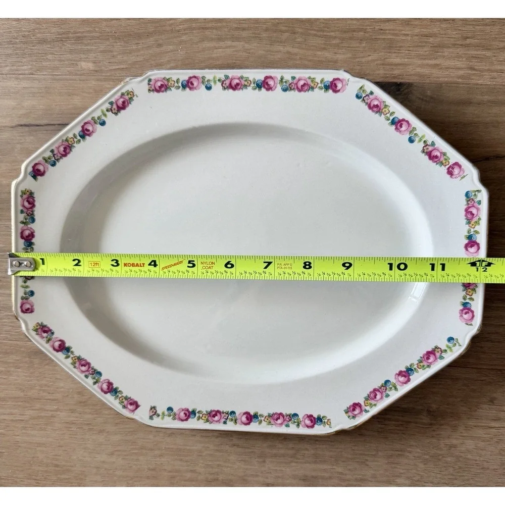 Wood &‎ Sons England Gilded-Edge Floral Serving Platter